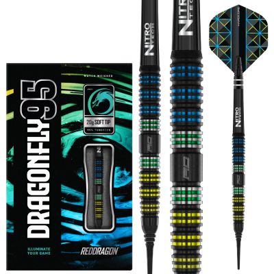 DRAGONFLY 95 Black - tapered Softdartset 20 Gr.